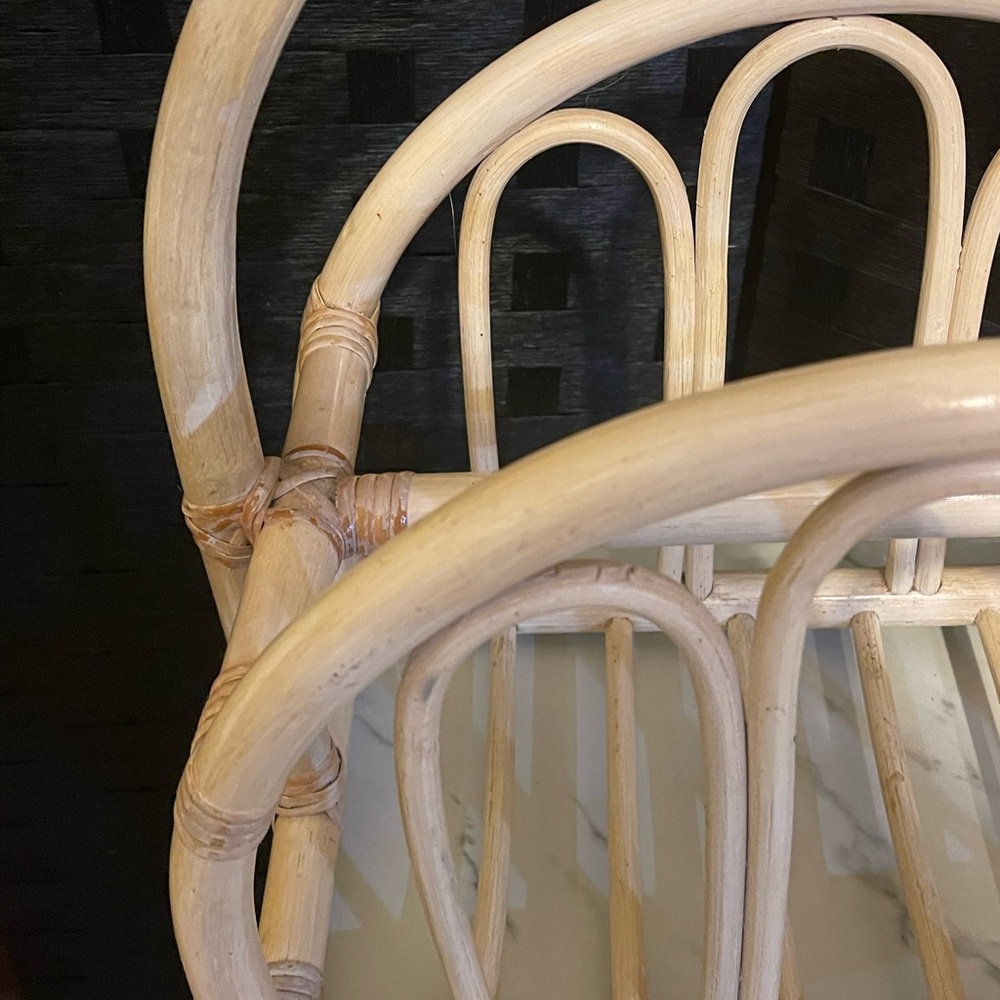 RATTAN BAMBOO CANE BOHO COASTAL NATURAL WOOD MAGAZINE RACK HOLDER VINTAGE MCM - Picture 15 of 15